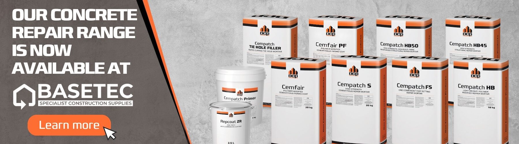DCP Concrete Repair Range now available at BaseTec Specialist Construction Supplies DCP Concrete Repair Range now available at BaseTec Specialist Construction Supplies