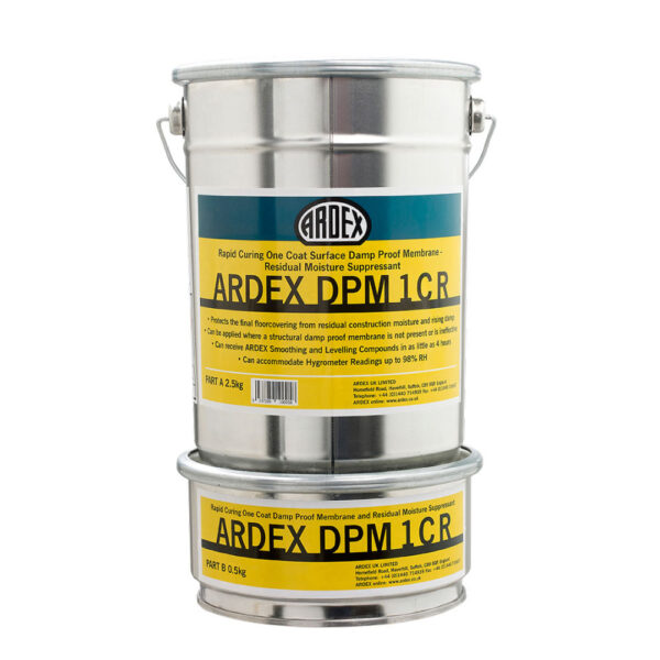 Metal Bucker of Ardex DPM 1 C Rapid One Coat Damp Proof Membrane - 10kg Black