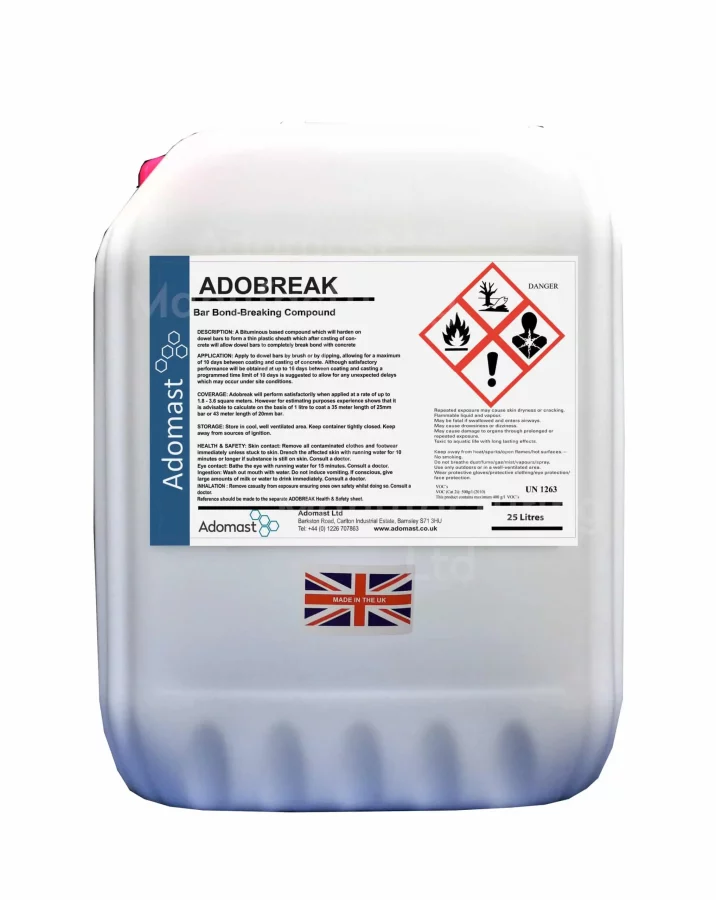 Adomast Adobreak Dowel Bar De-Bonding Paint - 5ltr Adomast Adobreak Dowel Bar De-Bonding Paint - 5ltr