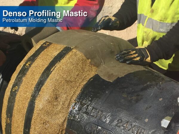 Denso Profiling Mastic 1.75kg being applied onto a pipe